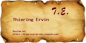 Thiering Ervin névjegykártya